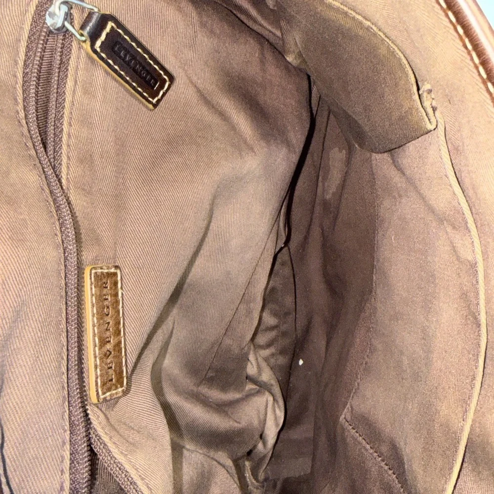 Vintage Levenger Suede Messenger Bag with Leather Trim & Buckles - Picture 4 of 5